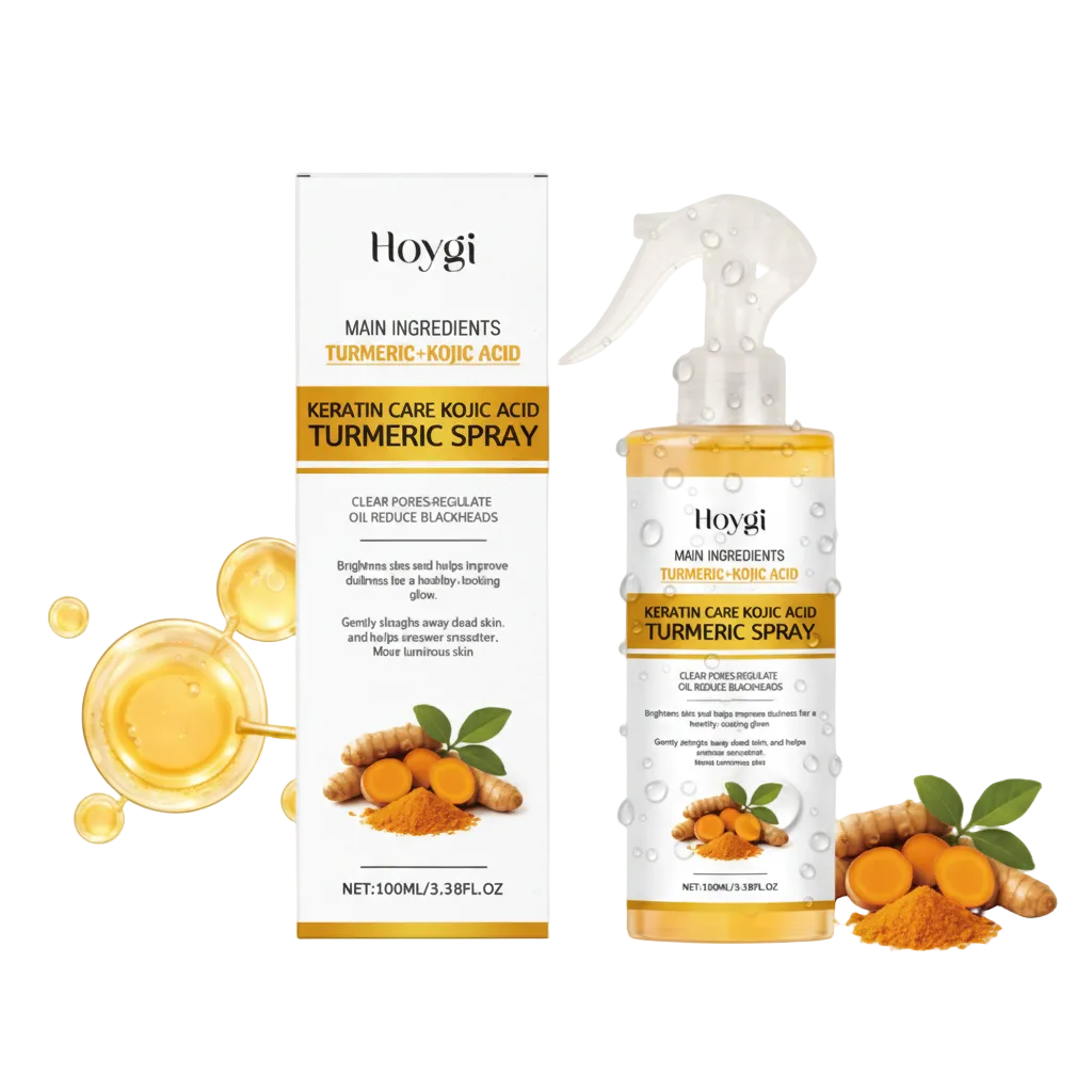 LUNAJIN Kojic Acid Turmeric Brightening Mist with packaging on white background